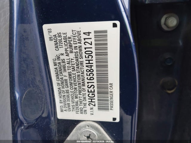 2004 HONDA CIVIC 2HGES16584H501214 Photo 8