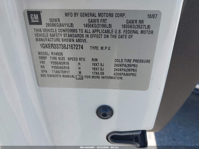 2008 GMC ACADIA 1GKER33738J167274 Photo 8