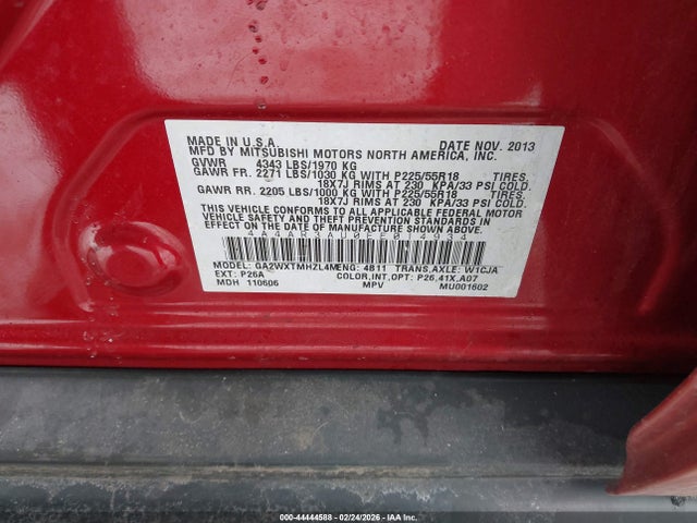 2014 MITSUBISHI OUTLANDER SPORT 4A4AR3AU0EE014934 Photo 8