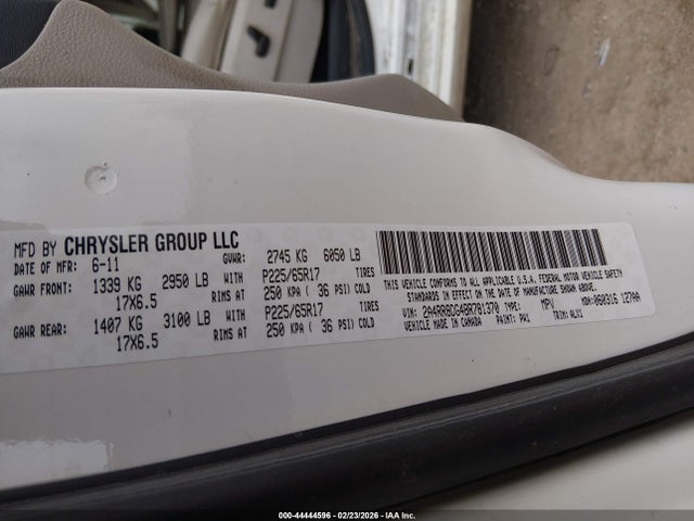 Aukcja sprzedaży 2011 Chrysler Town & Country Touring-l, vin: 2A4RR8DG4BR781370, numer aukcji: 44444596