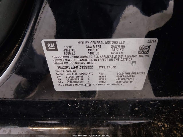 1GC2KVEG4FZ129322 Chevrolet Silverado 2500hd Lt