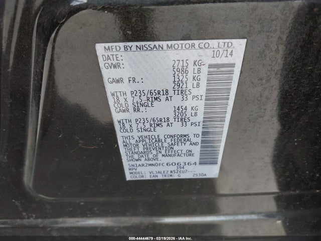 Nissan Pathfinder Sv 2015 5N1AR2MN0FC606364 Image 9