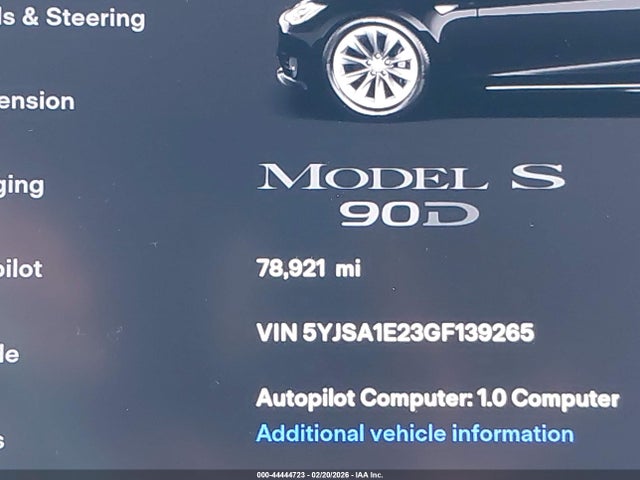 Tesla Model S 60d/70d/75d/85d/90d 2016 5YJSA1E23GF139265 Image 16