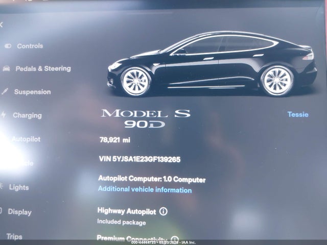 Tesla Model S 60d/70d/75d/85d/90d 2016 5YJSA1E23GF139265 Image 7