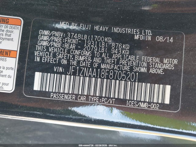 Продаж на аукціоні авто 2015 Scion Fr-s, vin: JF1ZNAA18F8705201, номер лоту: 44444726