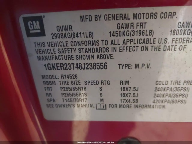 2008 GMC ACADIA 1GKER23748J238556 Photo 8