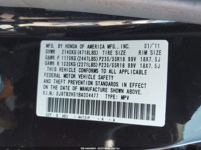 2011 ACURA RDX 5J8TB2H51BA004477 Photo 8