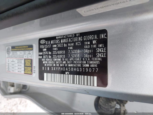 KIA Sorento 3.3l Ex 2017 5XYPHDA58HG319077 Image 9
