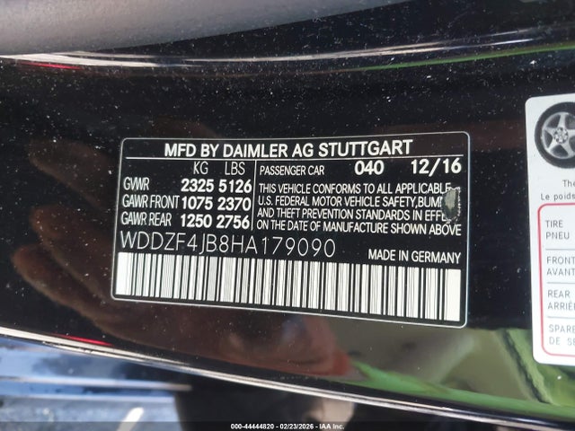 44444820 :رقم المزاد ، WDDZF4JB8HA179090 vin ، 2017 Mercedes-benz E 300 مزاد بيع