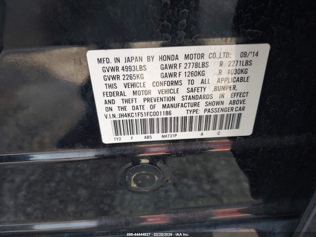 2015 Acura Rlx მანქანა იყიდება აუქციონზე, vin: JH4KC1F51FC001186, აუქციონის ნომერი: 44444827