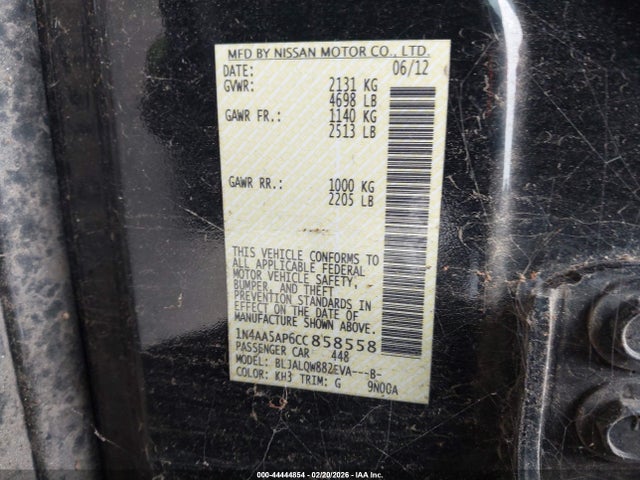 2012 NISSAN MAXIMA 1N4AA5AP6CC858558 Photo 8