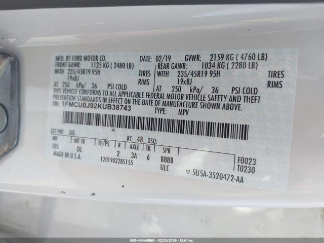 Ford Escape Titanium 2019 1FMCU0J92KUB38743 Image 9