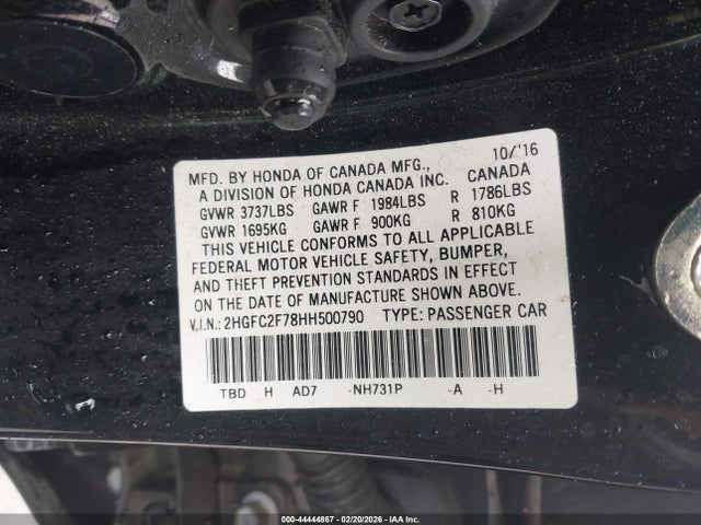 Honda CIVIC EX 2017 2HGFC2F78HH500790 Image 9