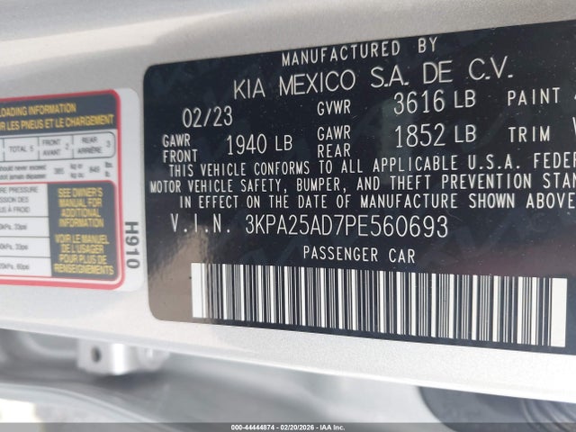 2023 KIA RIO 5-DOOR 3KPA25AD7PE560693 Photo 8