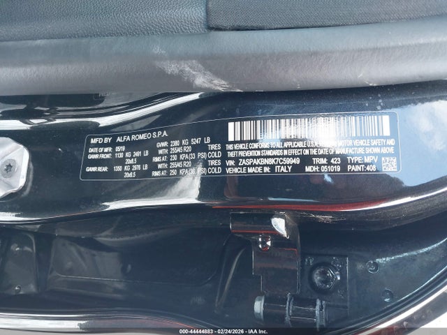 2019 ALFA ROMEO STELVIO ZASPAKBN8K7C59949 Photo 8