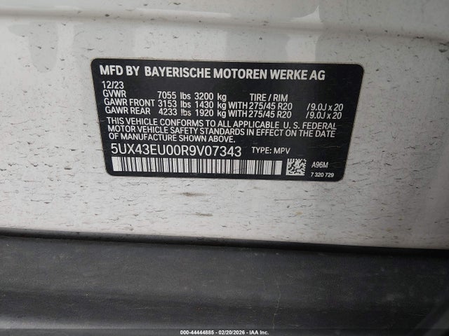 5UX43EU00R9V07343 BMW X5 Phev Xdrive50e