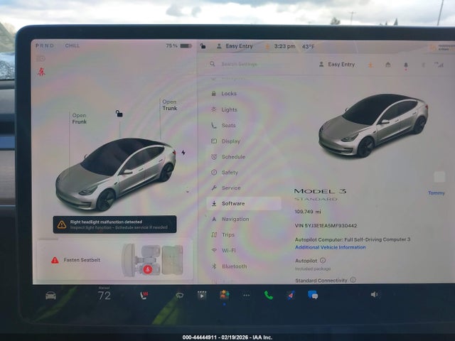 2021 Tesla Model 3 Standard Range Plus Rear-wheel Drive მანქანა იყიდება აუქციონზე, vin: 5YJ3E1EA5MF930442, აუქციონის ნომერი: 44444911