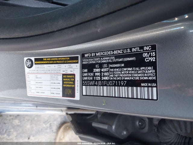 Продажа на аукционе авто 2015 Mercedes-benz C 300, vin: 55SWF4JB1FU071197, номер лота: 44444920