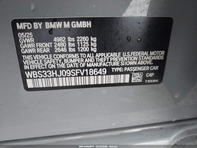 WBS33HJ09SFV18649 BMW M3 Competition Xdrive