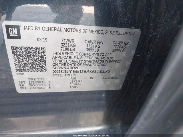 3GCUYEED9KG172173 Chevrolet Silverado 1500 Rst
