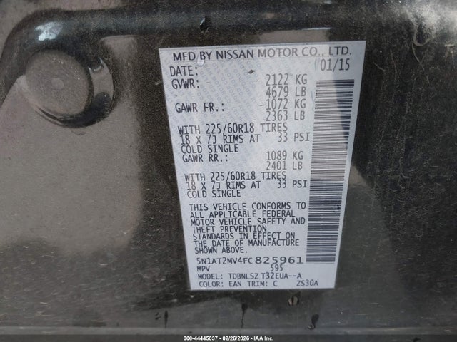 Nissan Rogue Sl 2015 5N1AT2MV4FC825961 Image 9