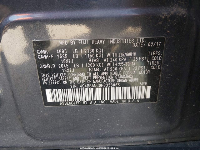 4S4BSANC0H3358068 Subaru Outback 2.5i Limited