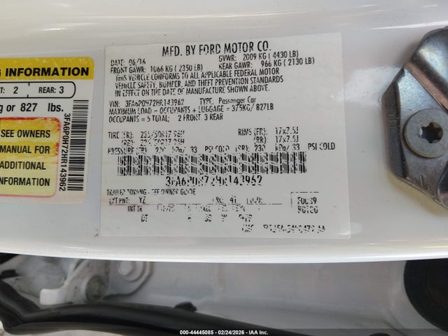 Ford FUSION SE 2017 3FA6P0H72HR143962 Image 9