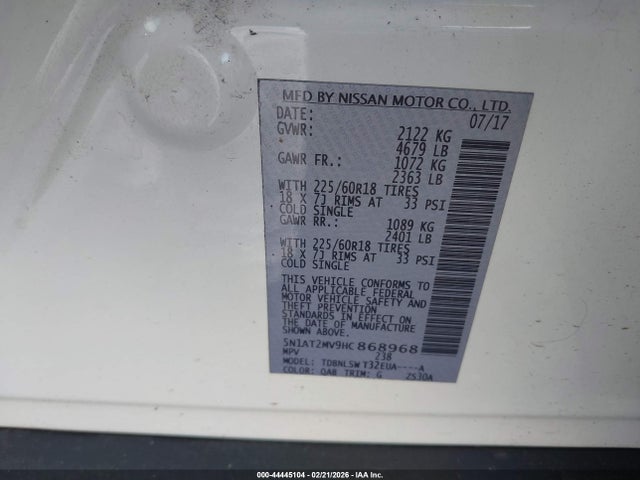 2017 NISSAN ROGUE 5N1AT2MV9HC868968 Photo 8