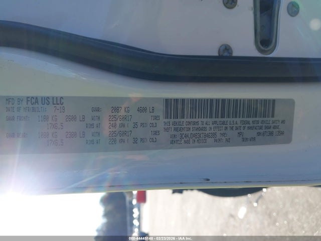 Продажа на аукционе авто 2019 Jeep Compass Upland Edition 4x4, vin: 3C4NJDAB3KT846395, номер лота: 44445148