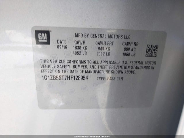 1G1ZB5ST7HF128954 Chevrolet MALIBU LS