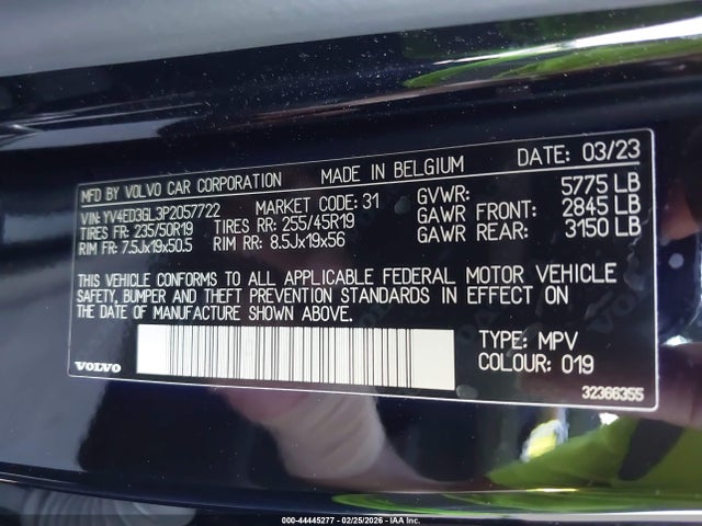 YV4ED3GL3P2057722 Volvo C40 Recharge Pure Electric Twin Plus