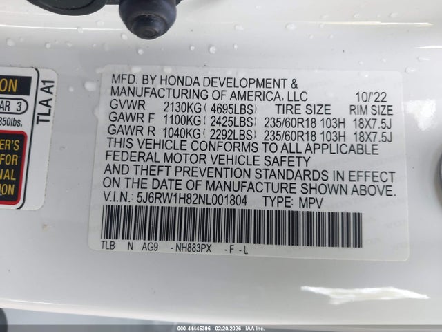 2022 HONDA CR-V 5J6RW1H82NL001804 Photo 8