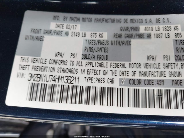 3MZBN1U74HM136211 Mazda Mazda3 Sport