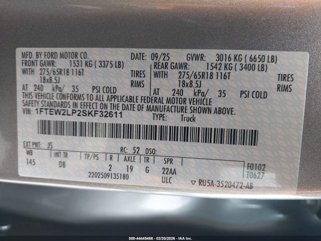 2025 FORD F-150 1FTEW2LP2SKF32611 Photo 8