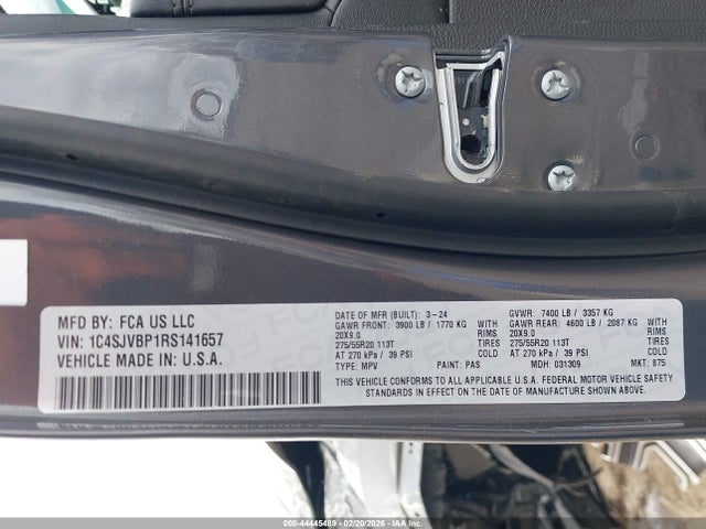 1C4SJVBP1RS141657 Jeep Wagoneer Series Ii 4x4