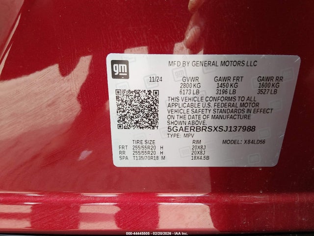 Aukcja sprzedaży 2025 Buick Enclave Sport Touring Fwd, vin: 5GAERBRSXSJ137988, numer aukcji: 44445505
