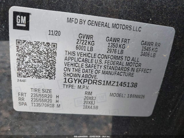 2021 CADILLAC XT6 1GYKPDRS1MZ145138 Photo 8