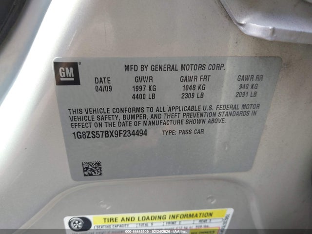 2009 SATURN AURA 1G8ZS57BX9F234494 Photo 8