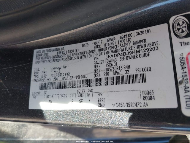 2017 FORD FIESTA 3FADP4BJ9HM129203 Photo 8