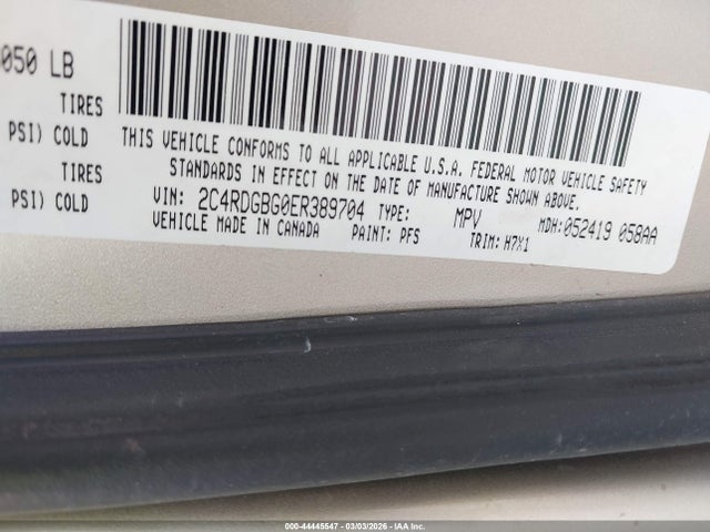 2C4RDGBG0ER389704 Dodge Grand Caravan Se