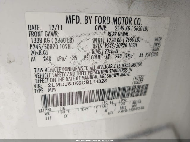 2012 LINCOLN MKX 2LMDJ8JK6CBL13828 Photo 8