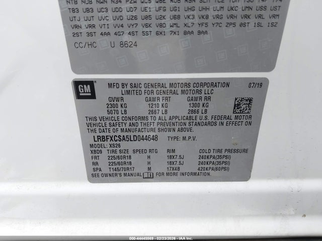 Aukcja sprzedaży 2020 Buick Envision Fwd Essence, vin: LRBFXCSA5LD044648, numer aukcji: 44445569
