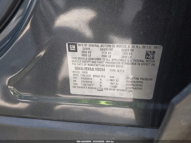 Продаж на аукціоні авто 2018 Gmc Terrain Slt, vin: 3GKALVEX8JL168234, номер лоту: 44445586