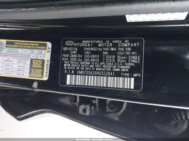 KM8J33A26HU322641 Hyundai Tucson Limited