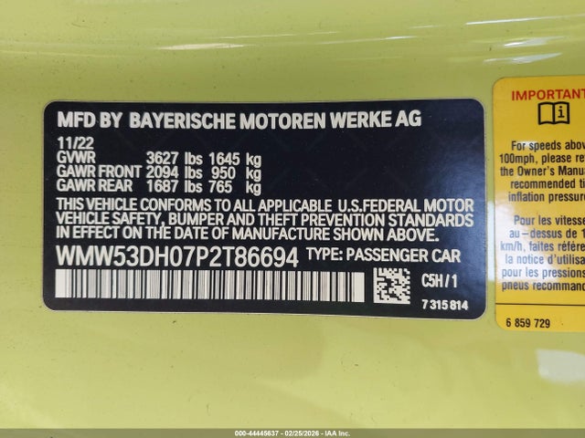 2023 MINI HARDTOP WMW53DH07P2T86694 Photo 8
