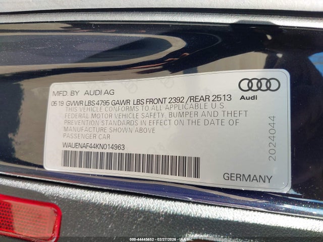 2019 AUDI A4 WAUENAF44KN014963 Photo 8