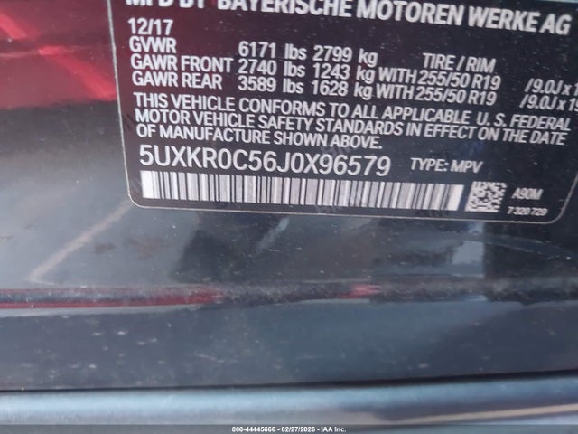 Продажа на аукционе авто 2018 Bmw X5 Xdrive35i, vin: 5UXKR0C56J0X96579, номер лота: 44445666