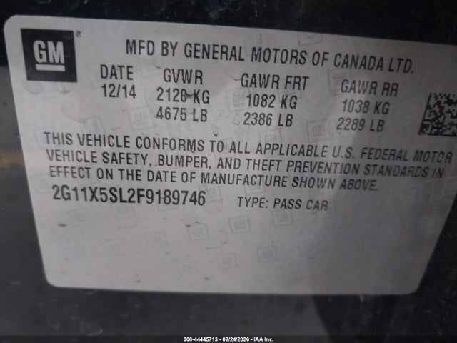 Chevrolet Impala 1fl 2015 2G11X5SL2F9189746 Image 9