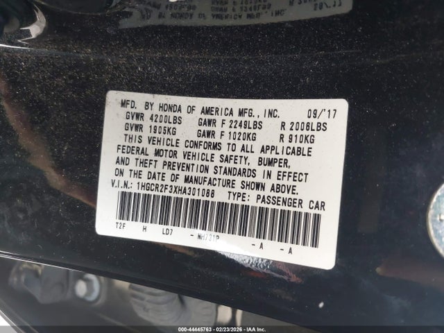 1HGCR2F3XHA301088 Honda ACCORD LX