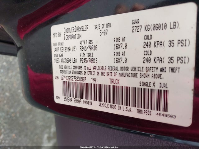 2007 MITSUBISHI RAIDER 1Z7HC22K27S233997 Photo 8